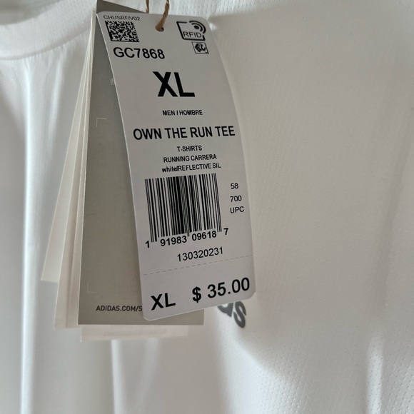 NWT  ADIDAS RUNNERS OWN THE RUN TEE SHIRT SIZE XL - Picture 4 of 4